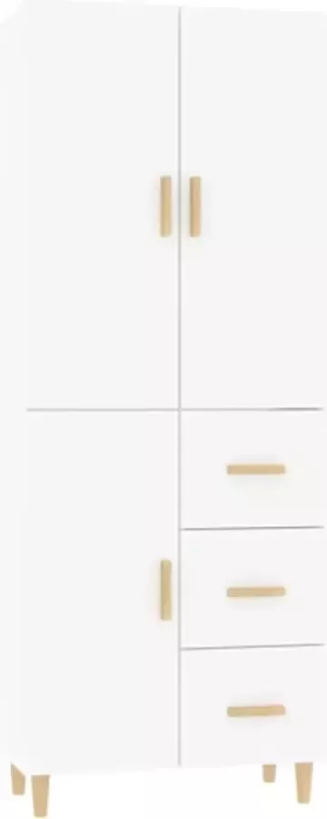 VidaXL Hoge kast 69 5x34x180 cm bewerkt hout hoogglans wit - Foto 5