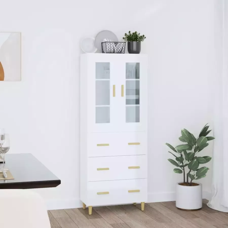 VidaXL -Hoge-kast-69 5x34x180-cm-bewerkt-hout-hoogglans-wit - Foto 4