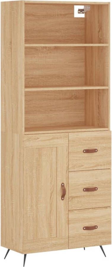 VidaXL -Hoge-kast-69 5x34x180-cm-bewerkt-hout-sonoma-eikenkleurig - Foto 3