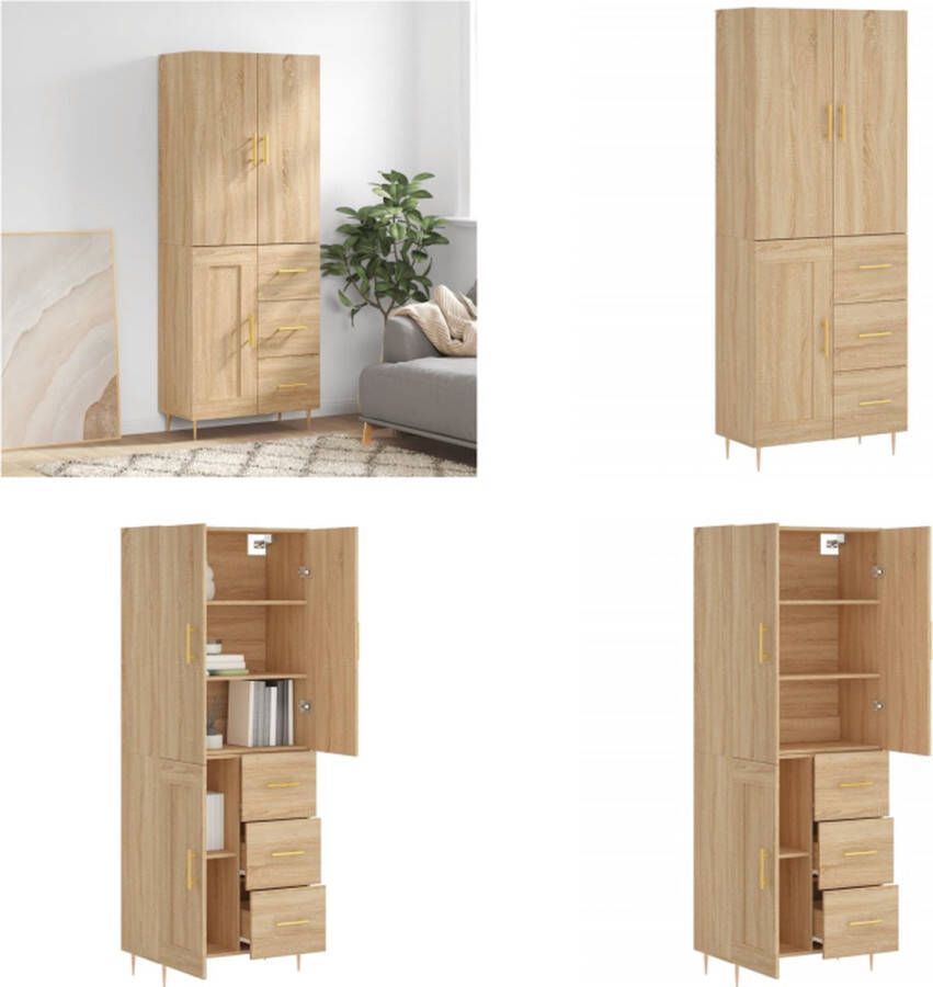VidaXL -Hoge-kast-69-5x34x180-cm-bewerkt-hout-sonoma-eikenkleurig Hoge Kast Hoge Kasten Dressoir Buffetkast