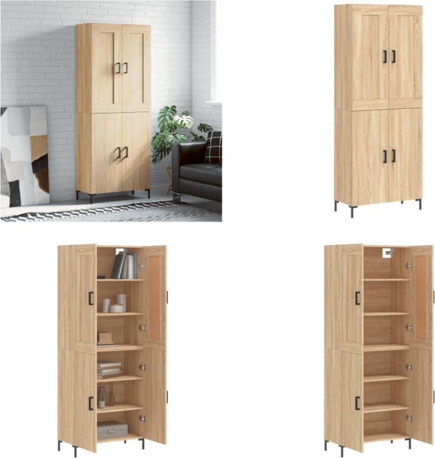 VidaXL -Hoge-kast-69-5x34x180-cm-bewerkt-hout-sonoma-eikenkleurig Hoge Kast Hoge Kasten Dressoir Buffetkast