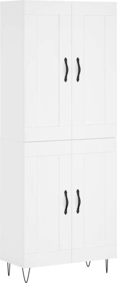 VidaXL -Hoge-kast-69 5x34x180-cm-bewerkt-hout-wit - Foto 4
