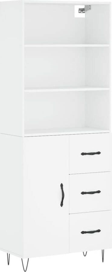 VidaXL -Hoge-kast-69 5x34x180-cm-bewerkt-hout-wit - Foto 3