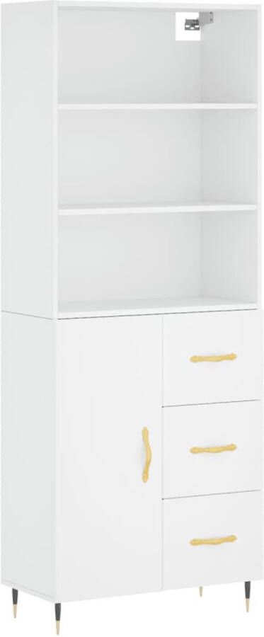 VidaXL -Hoge-kast-69 5x34x180-cm-bewerkt-hout-wit - Foto 2