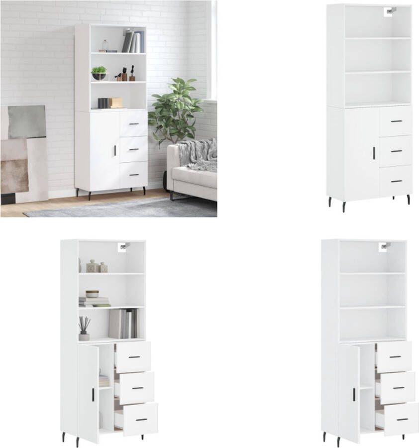 VidaXL -Hoge-kast-69-5x34x180-cm-bewerkt-hout-wit Hoge Kast Hoge Kasten Dressoir Buffetkast