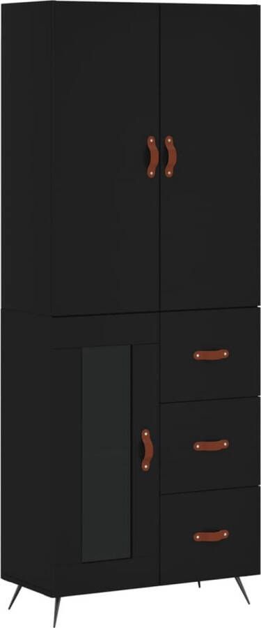 VidaXL -Hoge-kast-69 5x34x180-cm-bewerkt-hout-zwart - Foto 18