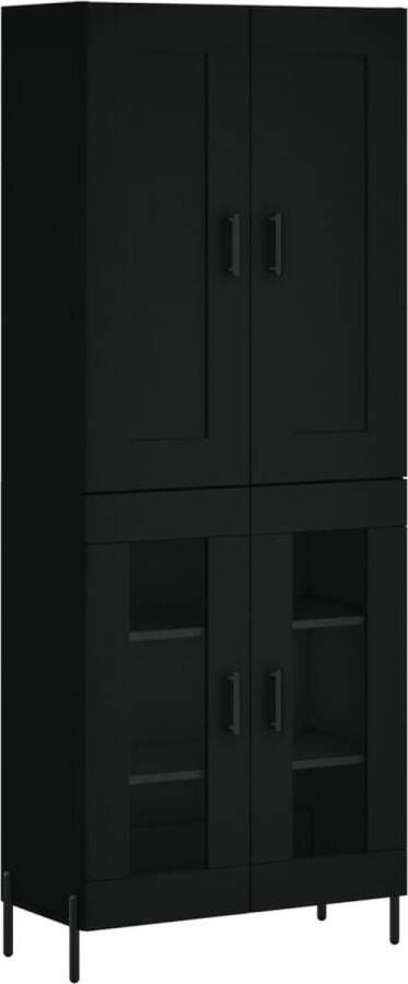 VidaXL -Hoge-kast-69 5x34x180-cm-bewerkt-hout-zwart - Foto 11