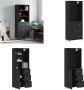 VidaXL Hoge kast 69-5x34x180 cm bewerkt hout zwart Hoge Kast Hoge Kasten Dressoir Buffetkast - Thumbnail 2