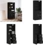 VidaXL Hoge kast 69-5x34x180 cm bewerkt hout zwart Hoge Kast Hoge Kasten Dressoir Buffetkast - Thumbnail 1