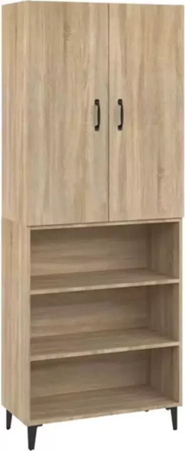 VIDAXL Hoge kast 69 5x32 5x180 cm bewerkt hout sonoma eikenkleurig - Foto 2