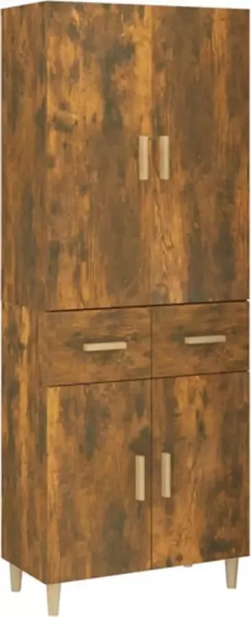 VidaXL Hoge kast 69.5x34x179 cm bewerkt hout gerookt eikenkleurig - Foto 3