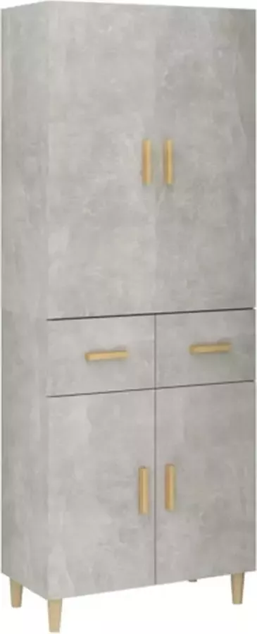 VidaXL Hoge kast 69 5x34x179 cm bewerkt hout grijs - Foto 3