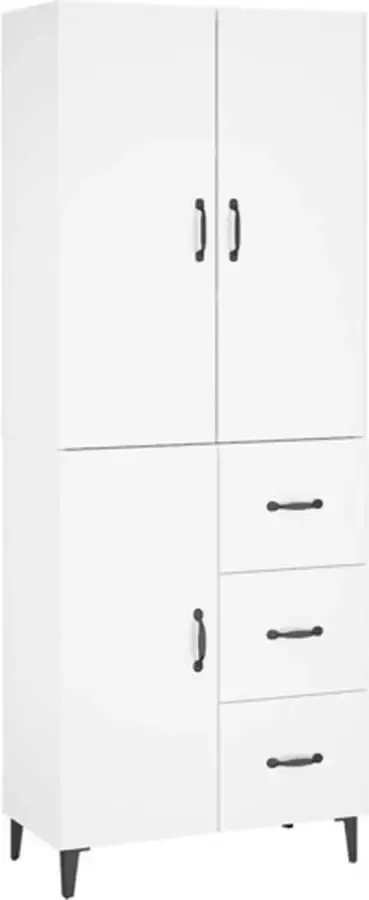 VidaXL Hoge kast 69 5x34x180 cm bewerkt hout hoogglans wit - Foto 2