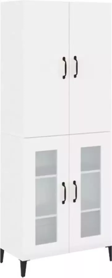 VidaXL Hoge kast 69 5x34x180 cm bewerkt hout hoogglans wit - Foto 2