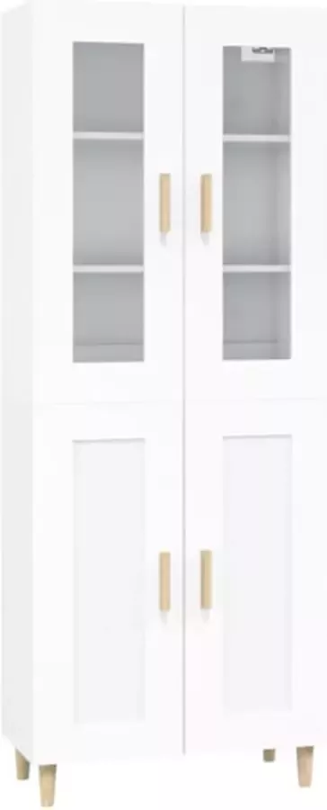 VidaXL Hoge kast 69 5x34x180 cm bewerkt hout hoogglans wit - Foto 13