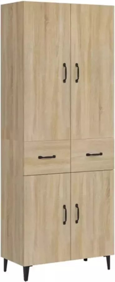 VidaXL Hoge kast 69.5x34x180 cm bewerkt hout sonoma eikenkleurig - Foto 3