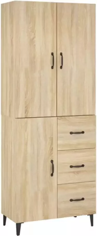 VidaXL Hoge kast 69 5x34x180 cm bewerkt hout sonoma eikenkleurig - Foto 2