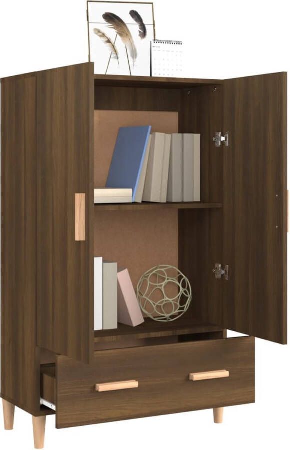 VidaXL Hoge kast 70x31x115 cm bewerkt hout bruineikenkleurig
