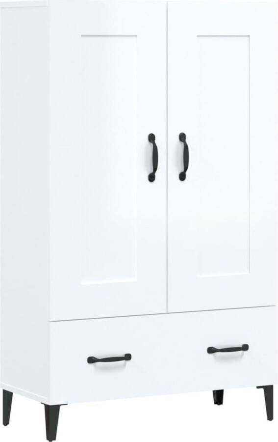 VidaXL -Hoge-kast-70x31x115-cm-bewerkt-hout-hoogglans-wit - Foto 2