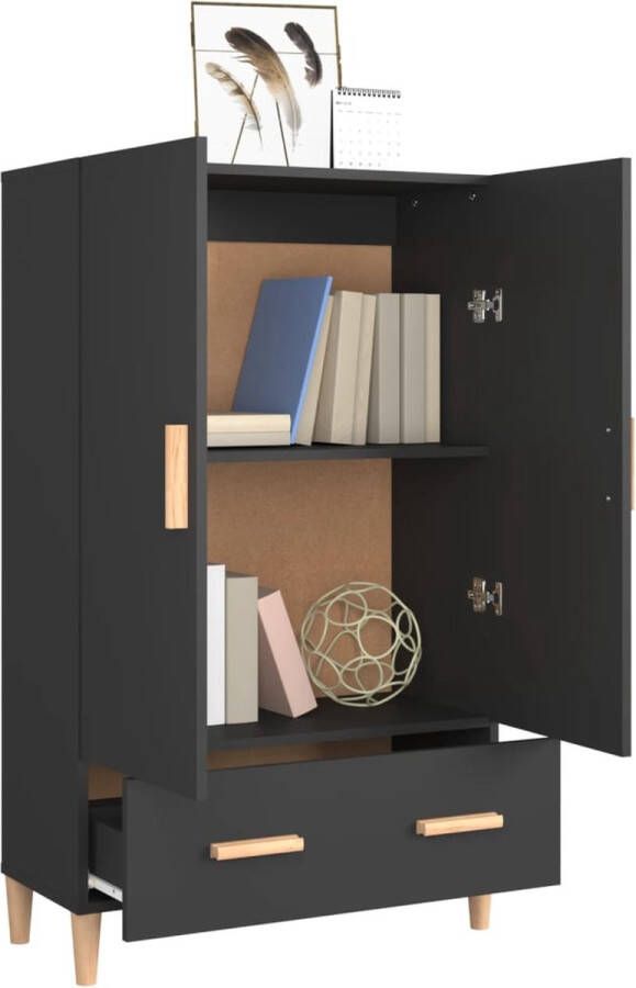 VidaXL Hoge kast Zwart Bewerkt hout 70x31x115 cm Hoge Kast Opbergkast Boekenkast Woonaccessoires - Foto 5
