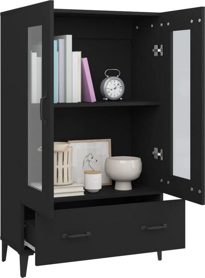 VidaXL -Hoge-kast-70x31x115-cm-bewerkt-hout-zwart - Foto 3