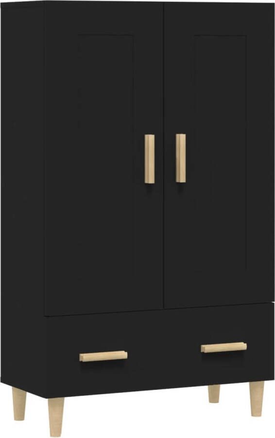 VidaXL Hoge kast Zwart Bewerkt hout 70x31x115 cm Hoge Kast Opbergkast Boekenkast Woonaccessoires