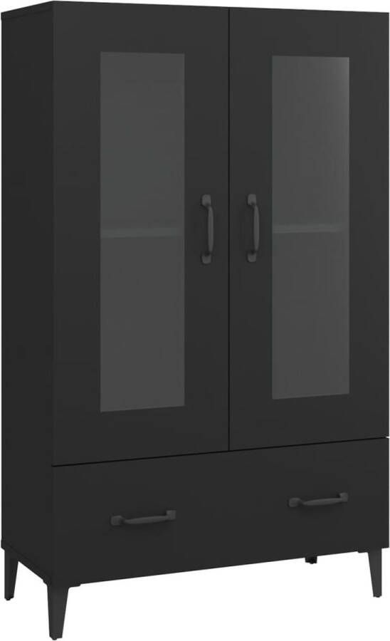 VidaXL Hoge kast Zwart Bewerkt hout 70x31x115 cm Hoge Kast Opbergkast Boekenkast Woonaccessoires - Foto 3