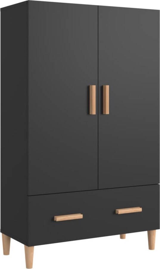 VidaXL Hoge kast Zwart Bewerkt hout 70x31x115 cm Hoge Kast Opbergkast Boekenkast Woonaccessoires - Foto 4
