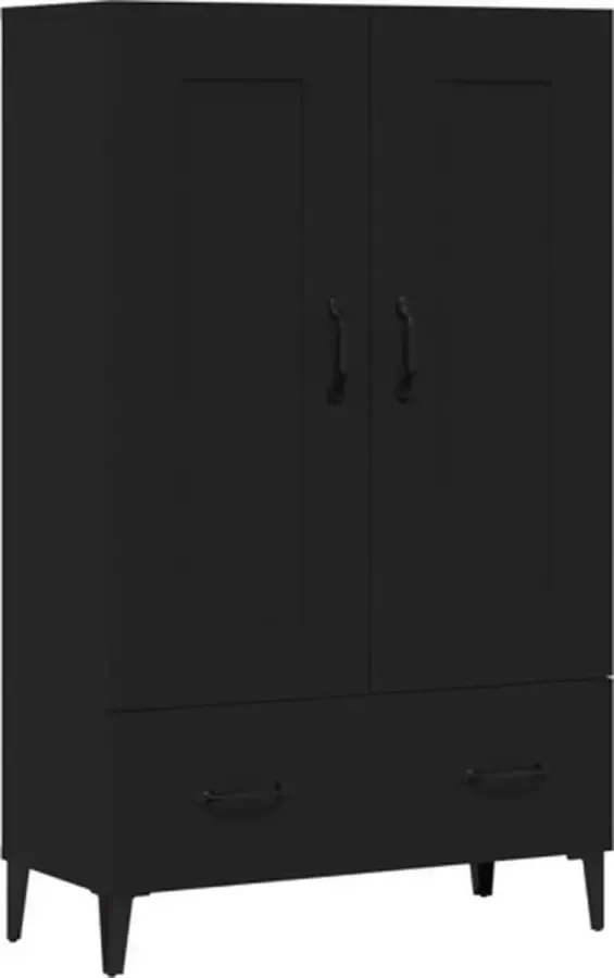 VidaXL Hoge kast Zwart Bewerkt hout 70x31x115 cm Hoge Kast Opbergkast Boekenkast Woonaccessoires - Foto 2