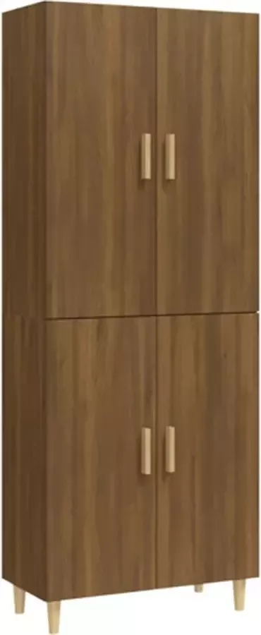 VIDAXL Hoge kast 70x34x180 cm bewerkt hout bruineikenkleurig - Foto 10