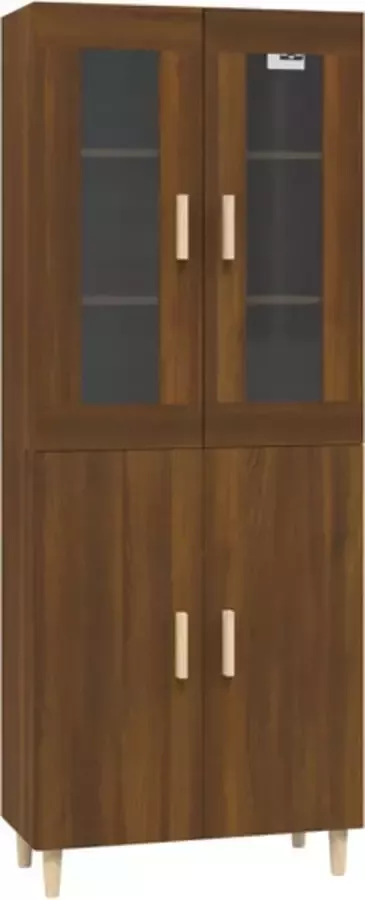VIDAXL Hoge kast 70x34x180 cm bewerkt hout bruineikenkleurig - Foto 9
