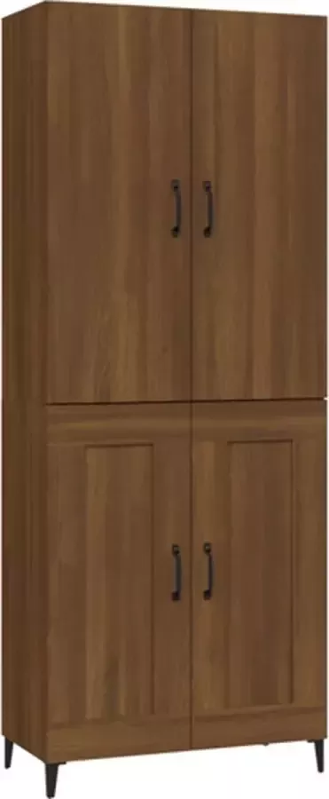VIDAXL Hoge kast 70x34x180 cm bewerkt hout bruineikenkleurig - Foto 8