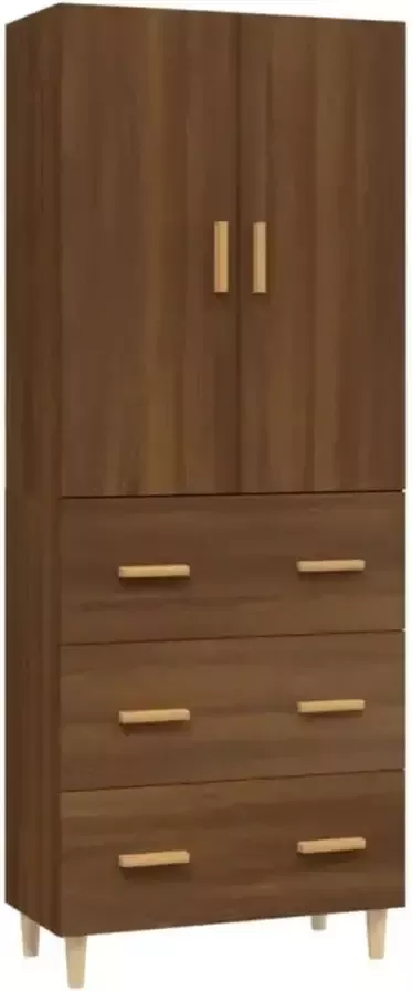 VIDAXL Hoge kast 70x34x180 cm bewerkt hout bruineikenkleurig - Foto 2