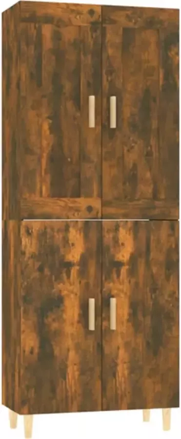 VIDAXL Hoge kast 70x34x180 cm bewerkt hout gerookt eikenkleurig - Foto 5