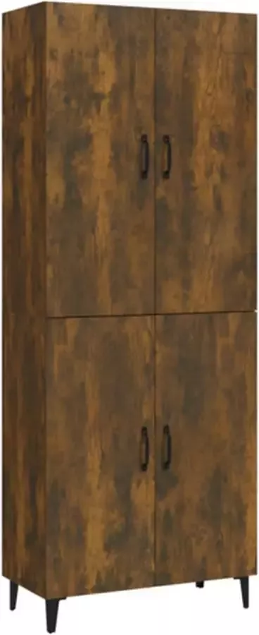 VIDAXL Hoge kast 70x34x180 cm bewerkt hout gerookt eikenkleurig - Foto 7