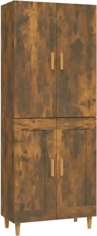 VIDAXL Hoge kast 70x34x180 cm bewerkt hout gerookt eikenkleurig - Foto 8