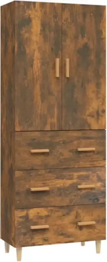 VIDAXL Hoge kast 70x34x180 cm bewerkt hout gerookt eikenkleurig - Foto 6