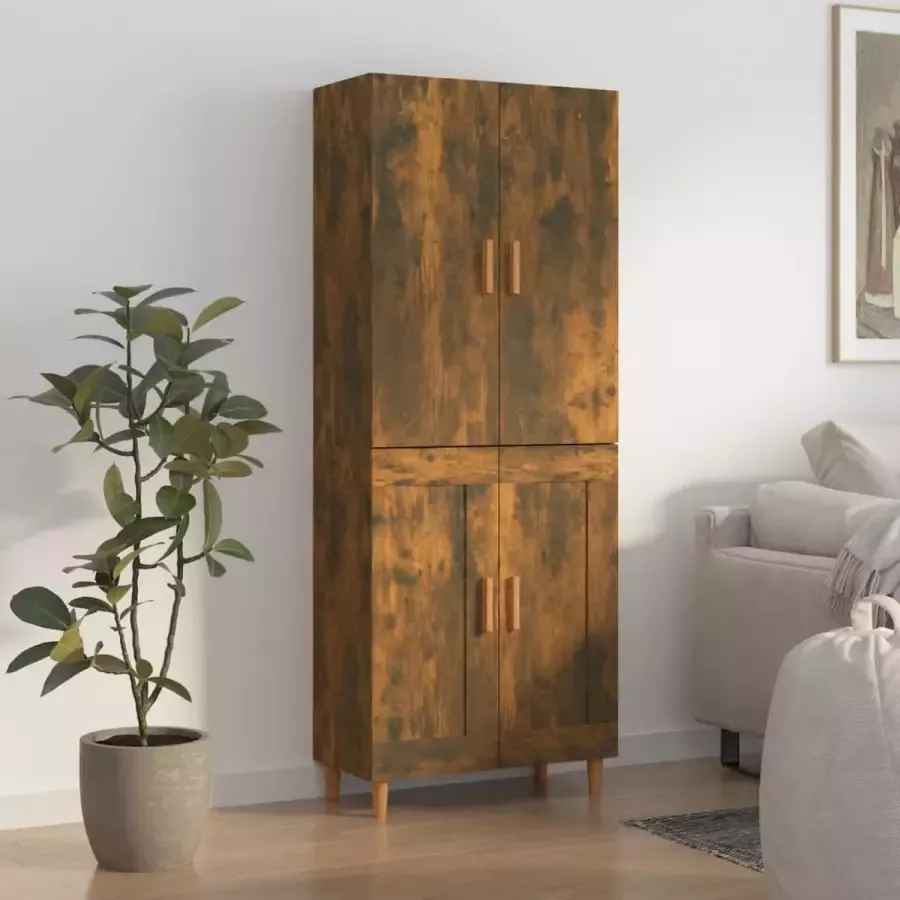VIDAXL Hoge kast 70x34x180 cm bewerkt hout gerookt eikenkleurig