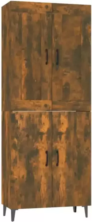 VIDAXL Hoge kast 70x34x180 cm bewerkt hout gerookt eikenkleurig - Foto 4