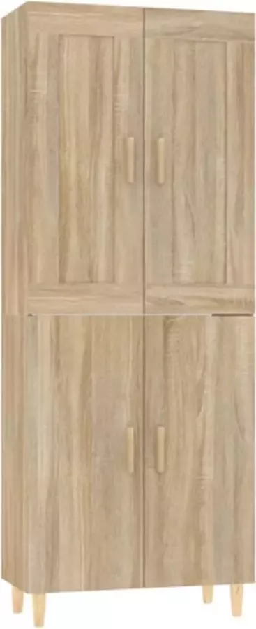VIDAXL Hoge kast 70x34x180 cm bewerkt hout sonoma eikenkleurig - Foto 3
