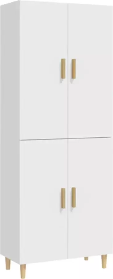 VIDAXL Hoge kast 70x34x180 cm bewerkt hout wit - Foto 4