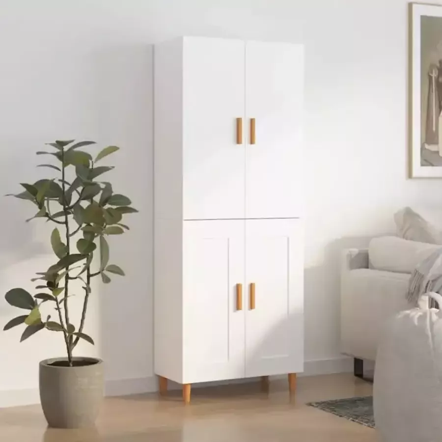 VIDAXL Hoge kast 70x34x180 cm bewerkt hout wit - Foto 2