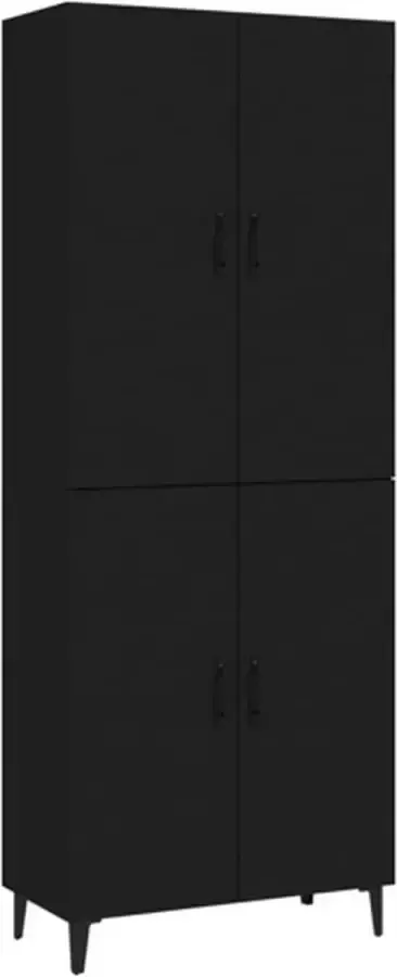 VidaXL Hoge Kast 70x34x180 Cm Bewerkt Hout Zwart - Foto 2