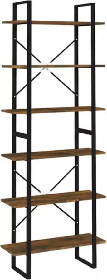 VIDAXL Hoge kast 80x30x210 cm bewerkt hout gerookt eikenkleurig - Foto 2