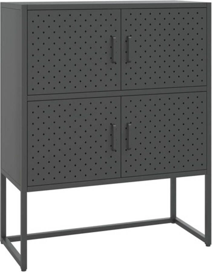 VidaXL -Hoge-kast-80x35x100-cm-staal-antracietkleurig - Foto 3