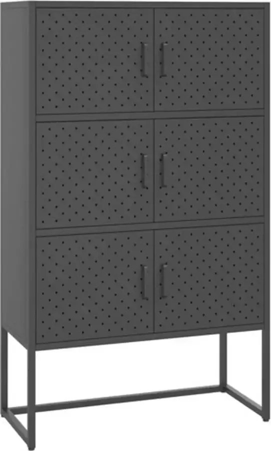 VidaXL -Hoge-kast-80x35x135-cm-staal-antracietkleurig - Foto 4