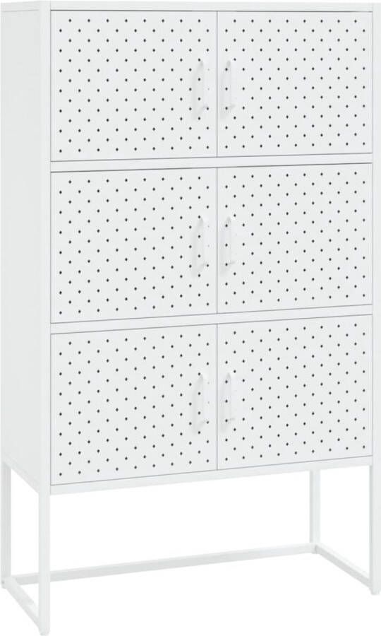 VidaXL -Hoge-kast-80x35x135-cm-staal-wit - Foto 2