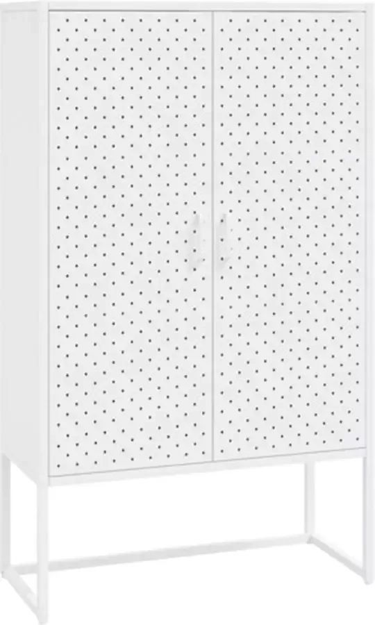 VidaXL -Hoge-kast-80x35x135-cm-staal-wit - Foto 2