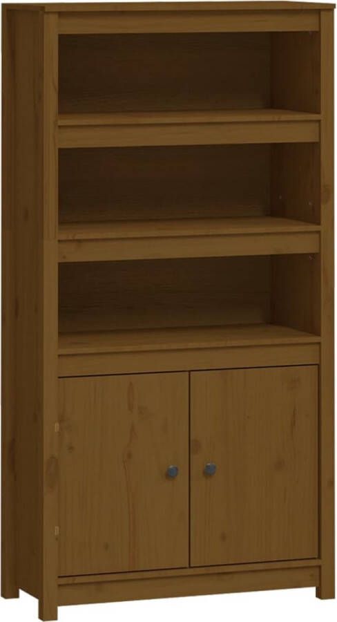 VidaXL -Hoge-kast-80x35x154-cm-massief-grenenhout-honingbruin - Foto 2