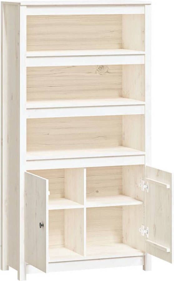 VidaXL -Hoge-kast-80x35x154-cm-massief-grenenhout-wit